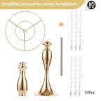 NUPTIO 10 Pcs 21.3 inches Tall Crystal Flower Stand Wedding Road Lead Tall Flower Holders Centerpiece Crystal Flower Chandelier Metal Flower Vase for Reception Tables Wedding Supplies - color: Gold, size: 10 x L