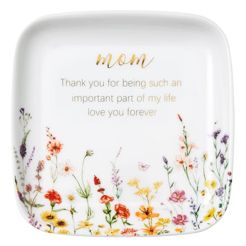 Crisky Jewelry Ring Dish for Mom Birthday Gifts Thinking of You Gift for Mom Mother's Day Gift from Daughter Son for Thanksgiving Christmas Valentine Gift Ideas (Love You Forever) Thrinket Tray - style: Mom Thank You for Being Such an Important Part of My