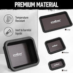 HORUSDY 3-Piece Magnetic Parts Tray Set, Tool Trays for Storage Organizer Screw, Bolts, Washers, Nuts and Small Tools. Tool Gifts for Men, Black - style: 3-Piece Magnetic Tray - Collapsible Black