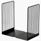 Minimalist Style Bookends Metal Adjustable Books Holder Stand Book Rack Desk Bookend - Beeline, Black - color: Beeline, Black