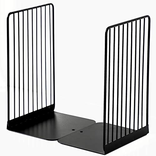 Minimalist Style Bookends Metal Adjustable Books Holder Stand Book Rack Desk Bookend - Beeline, Black - color: Beeline, Black