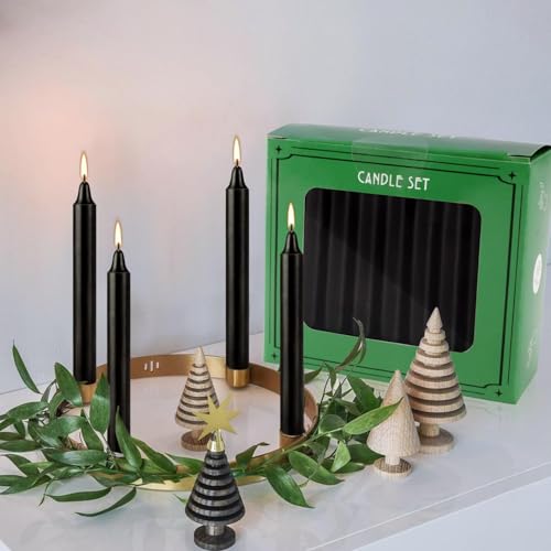 YOROXRG Set of 40 Black Candles – Spell Chime Candles for Halloween, Rituals, Prayer, Birthdays, Meditation, Altar - 4 Inch Tall, Unscented - color: Black-4" 40