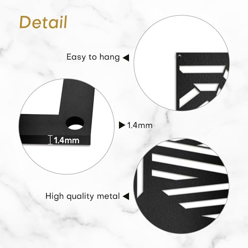 SIGNLEADER Metal Wall Decor Abstract Geometric Minimalist Modern Luxury Wall Sculpture Hangings 3D Statue Home Decoration for Living Room, Bedroom, Bathroom, Kitchen, Fireplace, Office - 18" Black - color: Gry24-2405-m24, size: 18" Black
