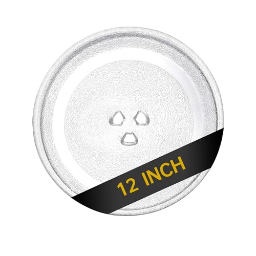 12" Microwave Glass Turntable Plate, 12" / 30.5cm Microwave Tray Replacement Glass Plate, Glass Tray Replacement for LG, GE, Magic Chef, Hotpoint, Panasonic, Kenmore, etc - size: 12"