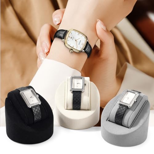Microfiber Single Watch Stand Display Jewelry Watch Showcase Display Stand(Black) - color: Black