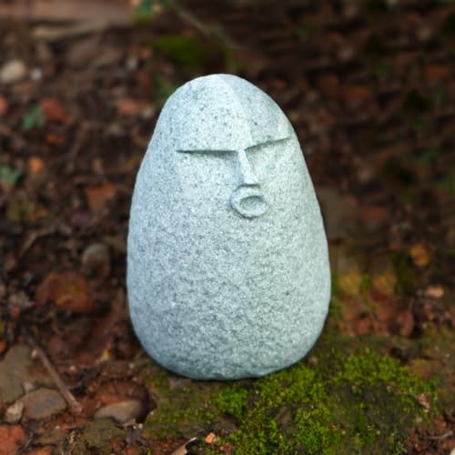 Cute Stone Primitive Man Figurine: Funny Stoneman Statue for Outdoor Decor, Carving Face Garden Home Decoration Fish Tank Ornament - Stone Man A - style: Stone Man A