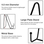 7 Pack 8 Inch Large Plate Stands for Display, Metal Black Plate Holder Display Stand, Picture Frame Stands for Book, Photo Easel, Decorative Plates