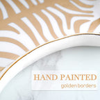 Trycooling Hand Painted Tiger Skin Ceramic Jewelry Dish Small Jewelry Rack Tray Rings Bracelets Earrings Trays Holder (Gold) - color: Gold