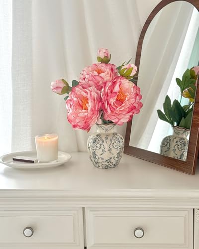 Vintage Chinoiserie Ceramic Vase, Porcelain Decorative Flower Vase for Centerpiece Living Room Table Shelf, Retro Country Decor - color: Retro, size: Small