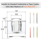 Glass Candle Holder Set of 6 Taper Candle Holders for Candlesticks Clear Crystal Candle Stick Candle Holders for Table Centerpiece Square Candlestick Holders for Wedding Easter Christmas Thanksgiving