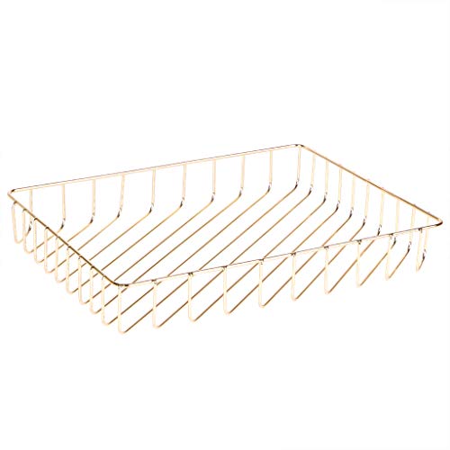 Paper Organizer for Desk Metal Paper Tray Large Capacity Letter Tray File Holder Mail Inbox Storage Organizer Basket for Office Classroom Desktop,12.5" x 9.4" x 1.9",Gold - color: Gold
