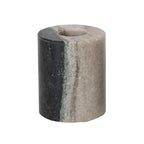 Bloomingville Marble Taper Holder, Black Mélange - size: 2" Round x 2-1/2"H