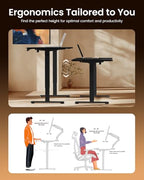 ErGear Height Adjustable Electric Standing Desk, 48 x 24 Inches Sit Stand up Desk, Memory Computer Home Office Desk, Carbon Fiber Black - color: Carbon Fiber Black, size: 47.2 x 23.6 Inches