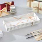 MALACASA Serving Platters Set of 4, Ceramic Serving Platters and Trays for Serving Food, Rectangular Serving Trays for Party, Large Serving Plates, Party Serving Trays and Platters - 14 Inch, White - size: 14 Inch