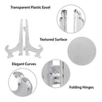 Super Z Outlet Clear Plastic Easels or Stand/Plate Holders to Display Pictures, Placecards, or Other Items at Weddings, Home Decoration, Birthdays, Tables (12 Pack) (5 Inch) - size: 5 Inch