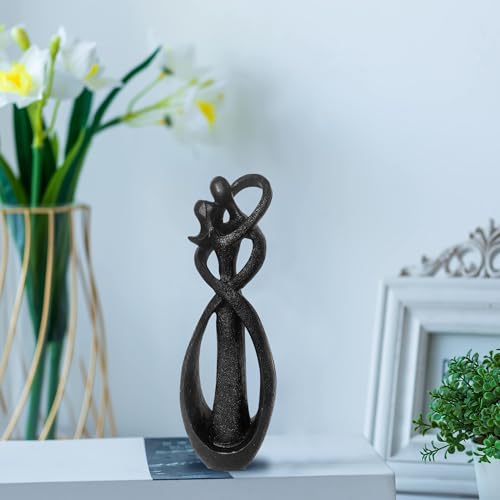 Resin Couple Modern Sculptures Home Decor Romantic Gift for Weddings Valentine's Day and Anniversaries Decoration Figurine for Girlfriend, Bridal Shower, Engagement - color: Little Black
