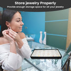 Novel Box Jewelry Display Tray Black Wood 8.25 x 14.75 x 1 Large Jewelry Tray with 24 Gem Jars Insert | Rectangular Display Trays for Collectibles | Rock Collection Tray | Gem Display Tray - color: 24-Gem Jars White Foam Liner, size: Wood Tray: 8.25 x 14.