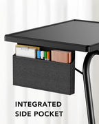 HUANUO TV Tray, Adjustable TV Dinner Tray Table, 20.5 x 15.4 inch Folding Tray Table with Storage Pocket, 6 Height Settings, 3 Angle Adjustments, Comfortable Tray Tables for Bed & Sofa, HNTT04B