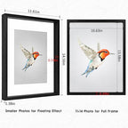MUYE 11x14 Floating Frames Set of 2,Double Glass Picture Frame Display Any Size Photo up to 11x14,Wall Mount or Tabletop Standing,Black - color: Black, size: 11x14
