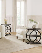 LITTLE TREE End Table, 3-Tier Side Table, Slim Sofa Side Table for Living Room, Tall Bedside Table Nightstand for Bedroom, Grey and Black - color: Grey