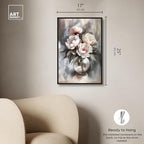 Art Remedy Glass Vase Flowers Canvas Luxury Floral Art, Black Frame, 16" x 24" - color: Black Frame, size: 25"L x 17"W