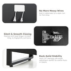 LGHM 70'' Fluted TV Stand with Power Outlets, Stylish Modern Entertainment Center with Drawers for TVs Up to 80”, 38'' Tall TV Stand, Media Console for Living Room, Metal Legs Design, Black - size: 38''H TV Stand