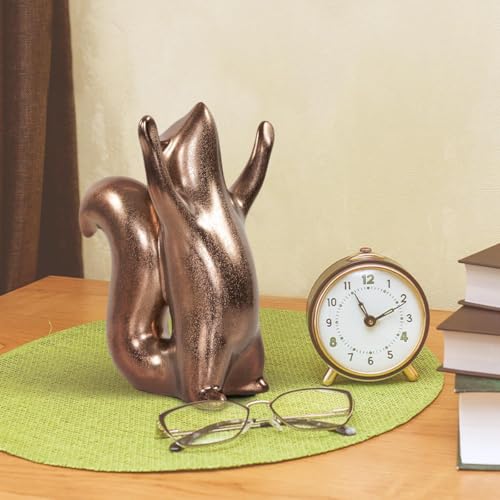 Howard Elliott Collection Chipmunk Sculpture, Antique Brass Ceramic Figurine with Metallic Finish, Decorative Accent for Shelf, Table & Living Room Home Decor Display, 7.25 x 4.5 Inch - style: Chipmunk