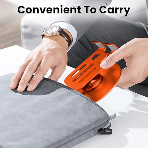 Universal Metal Cell Phone Stand, Multi-Angel Adjustable 360° Rotation Non-Slip Metal Phone Stand Compatible with iPhone 17 16 Pro Max and All Smartphones (Orange) - color: Orange