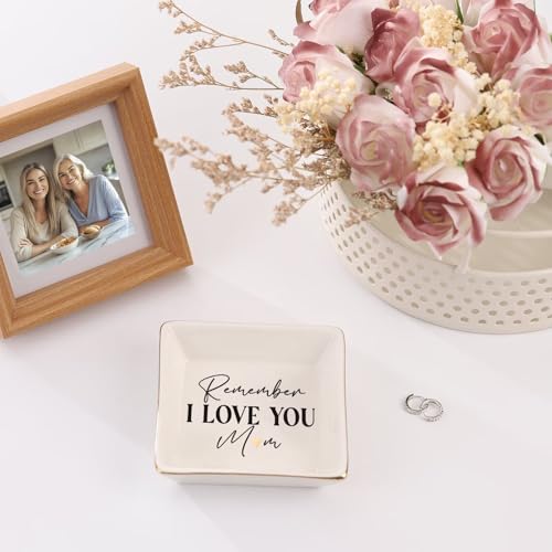 Mom Jewelry Dish Tray Ceramic Trinket Dish Mom And Daughter Mothers Rings Mother Birthday Gifts From Daughter Birthday Gifts For Mother In Law - style: Mom Style 1