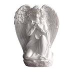 YANGMEI Guardian Angel Statue, Resin White Praying Angel Sculpture for Shelf Table Living Room Bedroom Decor Figurine Religious Spiritua Memorial Gift