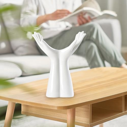 Human Hand Vase - Hand Shape Boho Vase for Flowers, Artistic Ceramic Sculpture Pot, Unique Decor Piece | for Living Room Tabletop Bedroom Shelf Entryway Home Art Bohemian Decoration