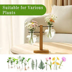 XXXFLOWER Plant Terrarium Wooden Stand, Hydroponic Planter Bulb Glass Metal Swivel Holder Retro Air Plants Water Plants for Home Office Decoration,Gifts for Plant Lover Wife Mom- 2 Love Bulb Vase - size: 2 Love Wooden Stand
