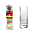 WGV Square Block Bud Vase, Width 2", Height 8", Clear Skinny Narrow Standard Floral Container Centerpiece for Wedding Party Event Home Office Decor, 1 Piece - size: 2"x8"H Block