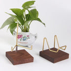 Crystal Display Stand Metal Arms Small Display Stand with Wooden Base Geodes Agate Mineral Easel Holder for Collectibles - color: Style 2