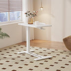 Medical Adjustable Overbed Bedside Table with Casters 90° Tilting Desktop Pneumatic Mobile Rolling Laptop Computer Standing Desk Cart with Tray, Hospital Table(27.6" W x 15.7" D, White) - color: White, size: 2816