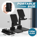 Wonderjune 12 Pcs Cell Phone Stand for Desk Phone Holder Stand Foldable Angle Height Adjustable Portable Holder Tablet for Office Travel Photography (Black) - color: Black