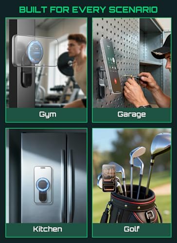 SUPCASE Magnetic Golf Cart Phone Holder, Dual-Sided Magnetic Phone Stand Mount Compatible with MagSafe iPhone 17/16/15/14 & Galaxy S26 Ultra, Golf Accessories Golf Gifts for Men Women Golfers, Black