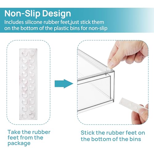 Vtopmart 6 Pack Clear Baby Bottle Organizer Set, Stackable Storage Drawers Ideal for Kichen Countertop, Vanity, Bathroom, Cabinet, Pantry Organization - style: 4 High+2 Wide