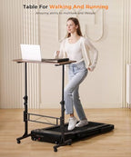 Standing Desk Adjustable Height, Mobile Stand Up Desks with Wheels Small Computer Desks Rolling Desk, Portable Laptop Desks Rustic Standing Table Sit Stand Home Office Desks 16"x31.5" Height 27"-43.5" - color: Rustic