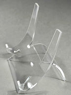 HQRP-Crystal 3-7/8" Acrylic Display Stand Pedestal for Crystal Heart / Slice/ Slab / Fossil and Other Collectible Stones - size: 3-7/8"