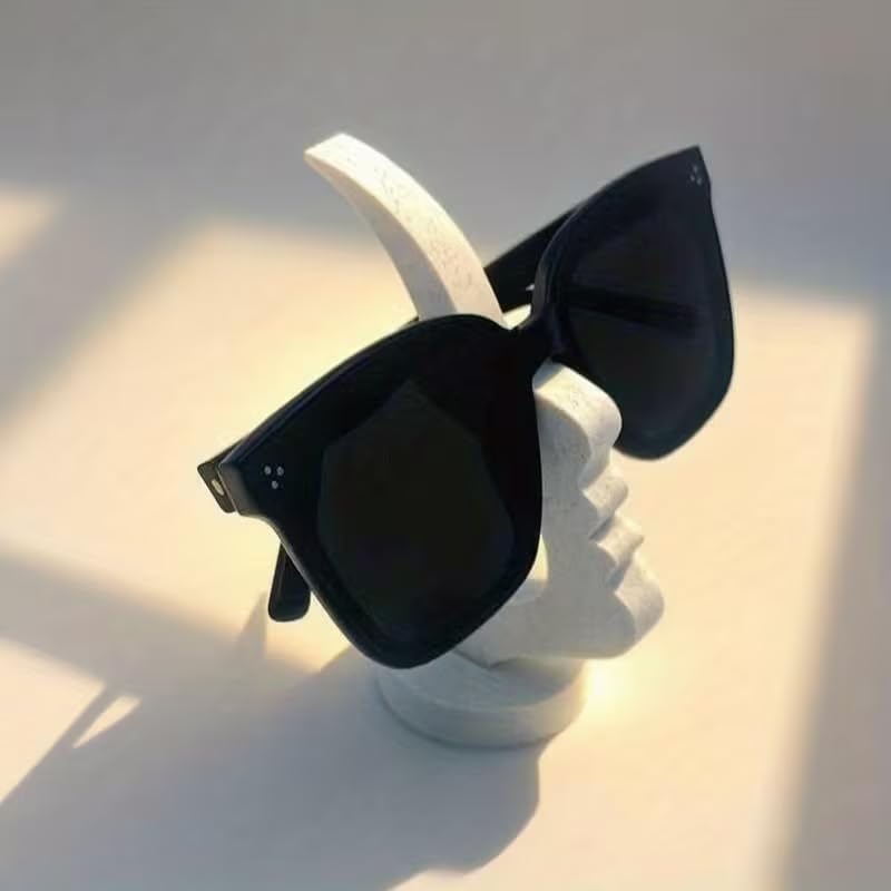A Black Face-Shaped Creative Stand For The Desk.An Interesting Small Decorative Item.A Creative Human-Shaped Figurine - color: Black