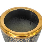 ZOEJADE Minimalist Luxury Ceramic Umbrella Stand Umbrella Holder Vase for Umbrella Canes Walking Sticks Entryway Indoor 18" High Black Gold