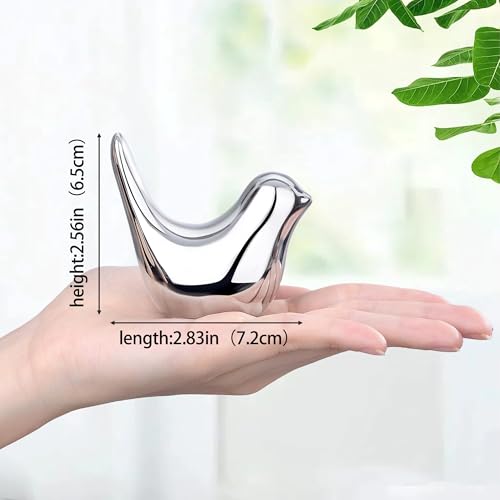 Small Birds Statues Gold and Silver Home Table Decor Bird Figurines Modern Style Decorative Ornaments for Office Desktop, Living Room, Bedroom, Bookshelf, Cabinets(Gold Silver Birds 2Pcs) - color: Gold and Silver