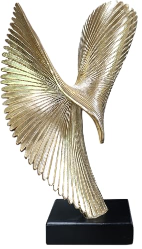 Modern Abstract Eagle Decorative Sculpture, Dining Living Room Desk Decor,Geometric Home Decor Statues,Shelf Top Decor Aesthetics, Coffee Tables or Office Shelves（Golden） - color: 15.16"golden
