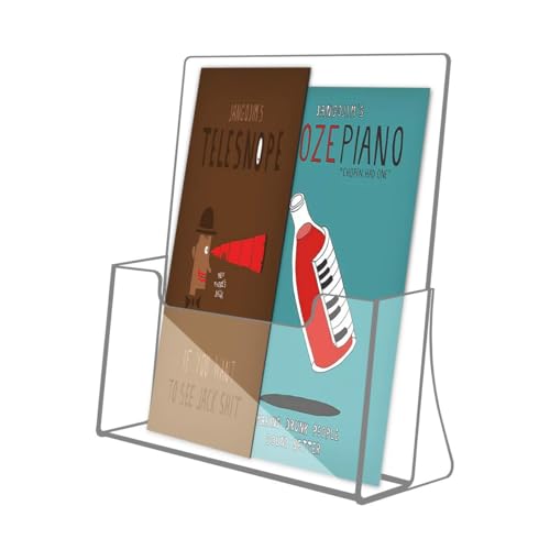 NIUBEE Acrylic Brochure Holder 8.5 x 11 inches 2 Pack, Clear Acrylic Literature Holder Plastic Flyer Display Stand, Acrylic Countertop Organizer for Magazine, Pamphlet, Booklets, Menu, Journals - size: 8.5" x 11", style: 2 Pack