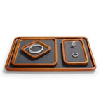 Oirlv Solid Wood Jewelry Display Tray Small Jewelry Tray Rings Earrings Bracelets Necklace Holder Organizer(Rectangle, Grey) - color: Grey, size: 7.08"x 3.93"x 0.59"