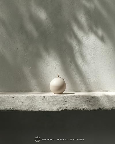 LAWA Imperfect Sphere Candle - Beautiful Handmade Pillar Scented Soy Wax Elegant Aesthetic Candle Housewarming Gift Home Room Shelf Decor Idea (Light Beige, Large) - color: Light Beige