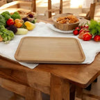 2 Pack Solid Wood Serving Platters and Trays of Natural with Edge,Rectangular Avoid Sliding and Spilling Food (Wood 10x7Inch) - color: Wood 10x7inch