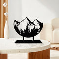 Metal Mountain Table Top Decor, Forest Decorative Sign, Woodland Tabletop Decor, Tabletop Decorative Accents, Travel Adventure Table Centerpiece for Home Farmhouse