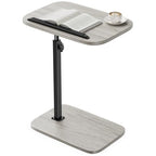 HUANUO Adjustable TV Tray, Height Adjustment TV Trays with 360° Swivel and 90° Tilt, Sturdy & Multi-Functional Sofa Table with Anti-Slip Bar, Space-Saving Side Table for Couch, Bedside, and Dining Use - color: Grey
